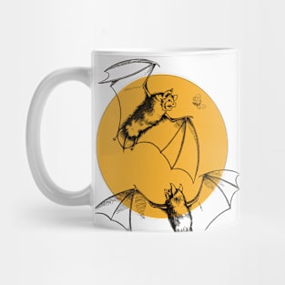 Bats in the moonlight botanical illustration design Mug